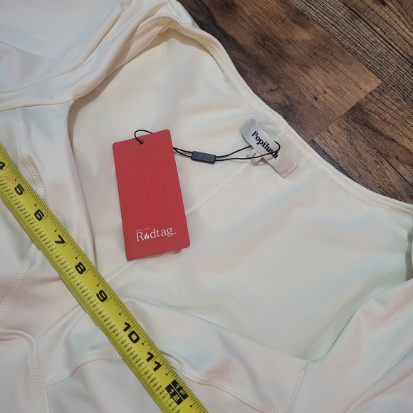 Popilush White Redtag Thermal Longsleeve Shapewear Tummy Control Bodycon Dress L - Picture 8 of 11